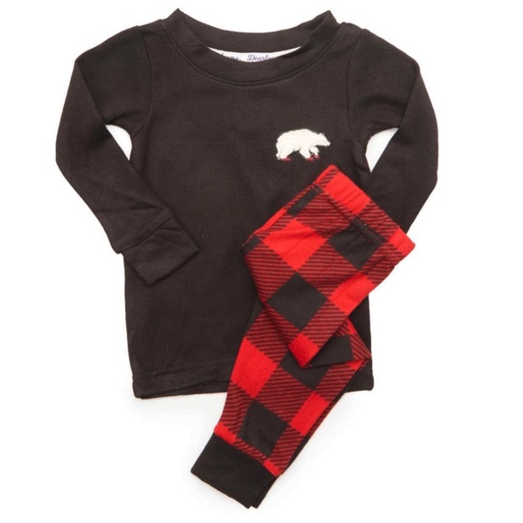 Dearforms Black & Red Buffalo Check 2-Piece Toddler Pajama Set - Picture 4 of 9